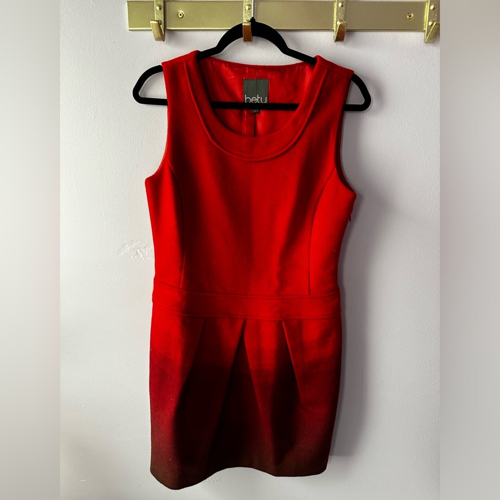 Betu Red Ombré Wool Blend Dress Size 8